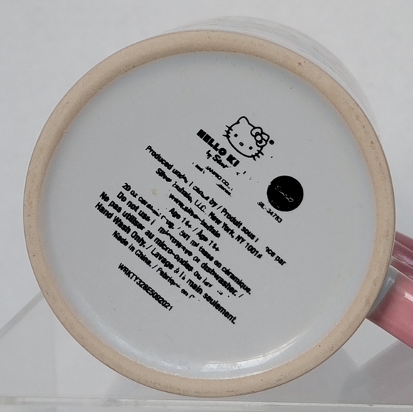 Hello Kitty Silver Buffalo Sanrio Rainbow Dots Sculpted Bow Handle Ceramic Mug - Picture 4 of 12